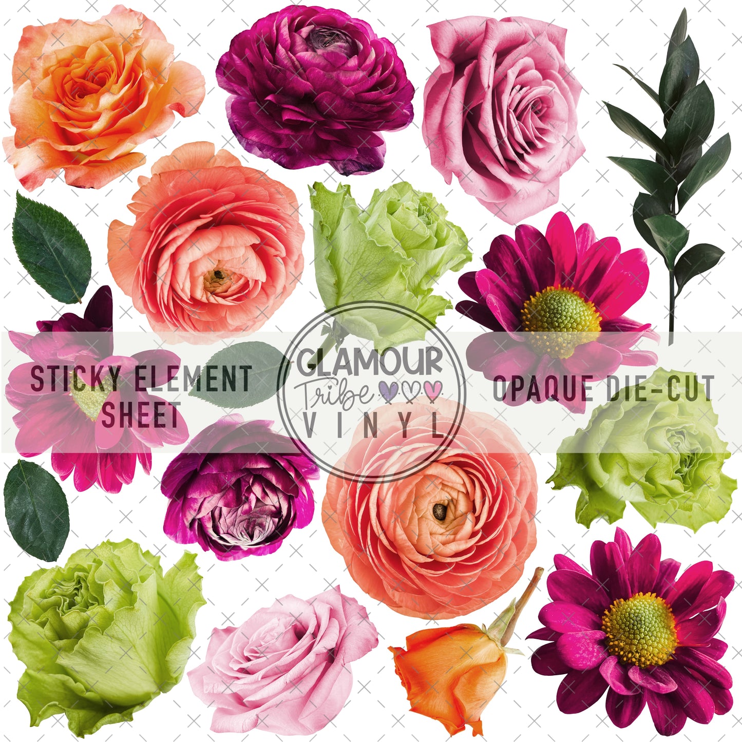BRIGHT & BOLD FLORALS STICKY ELEMENT SHEET