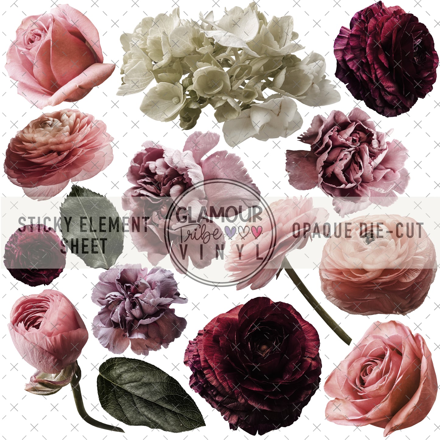 ROMANTIC FLORALS STICKY ELEMENT SHEET