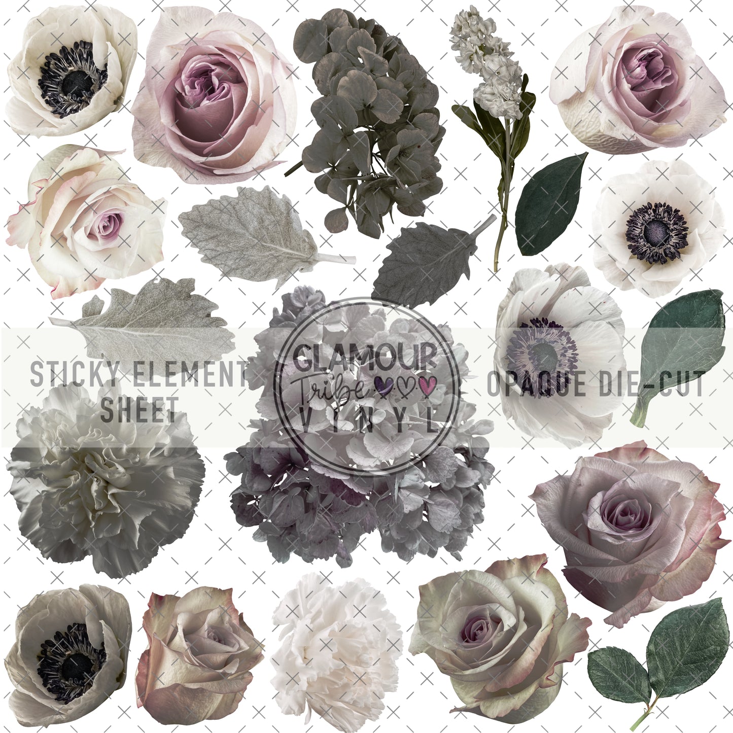 MUTED BLOSSOMS STICKY ELEMENT SHEET