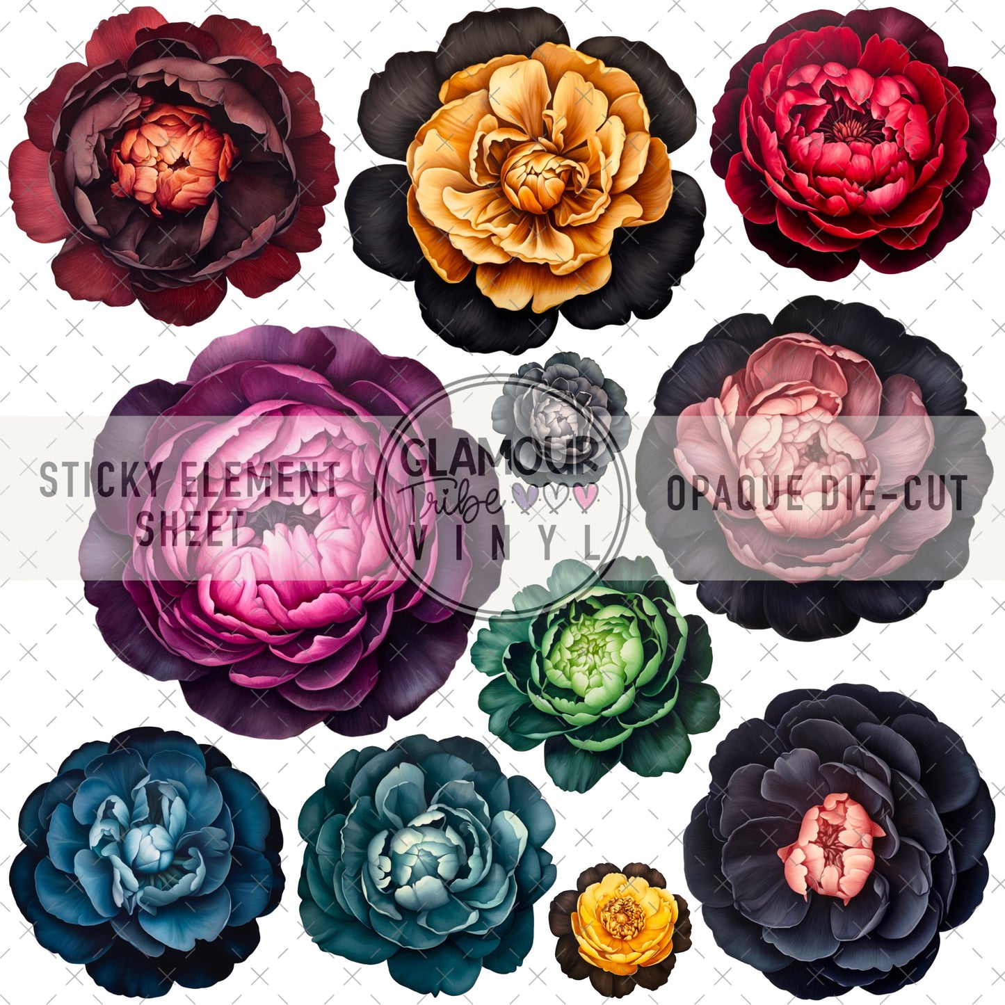 PEONY STICKY ELEMENT SHEET