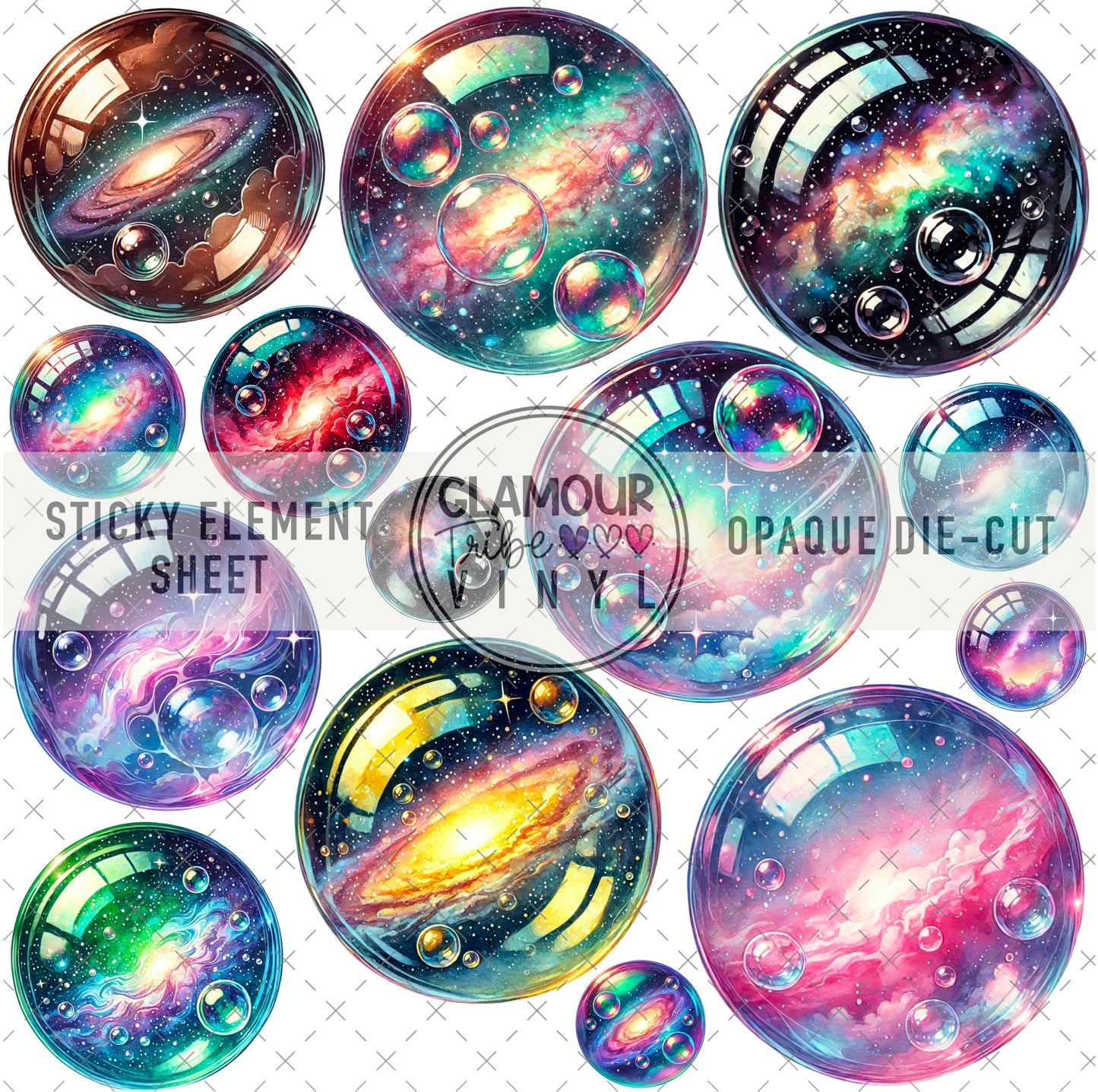 BUBBLE GALAXIES STICKY ELEMENT SHEET