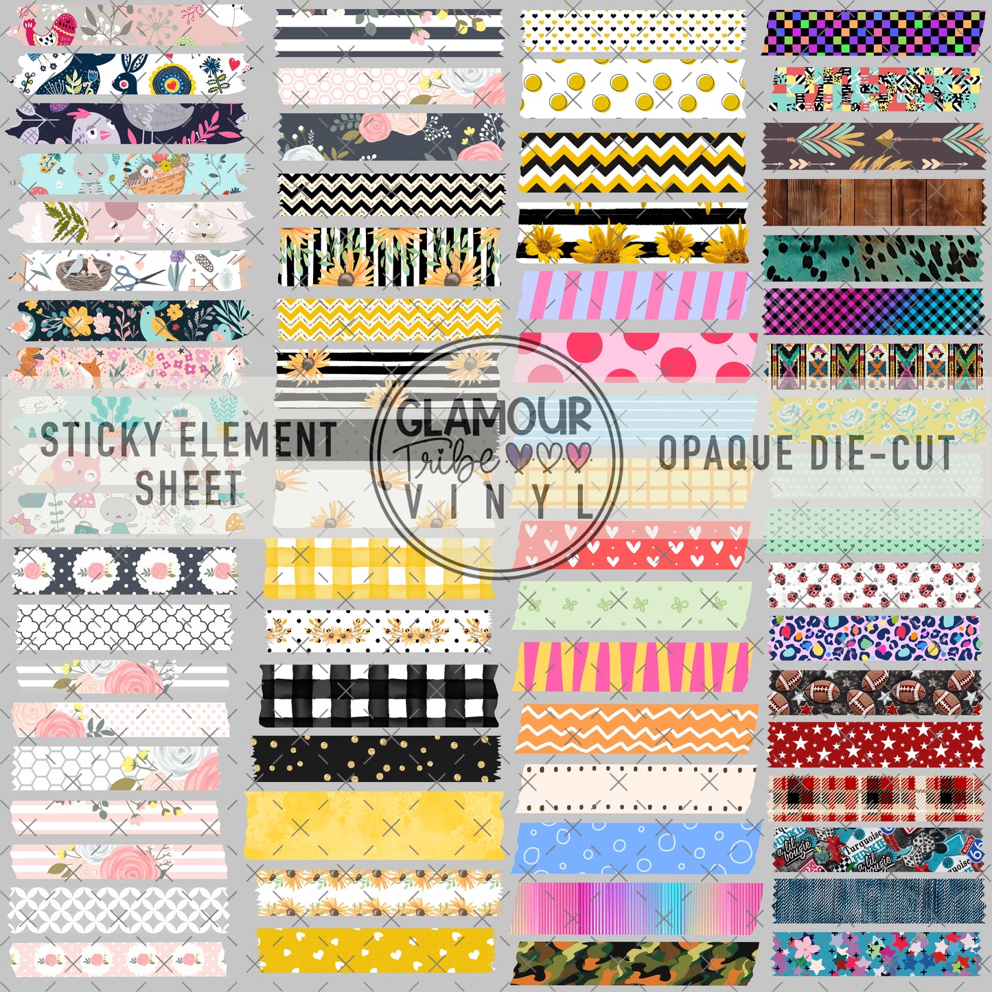 OPAQUE WASHI TAPE STICKY ELEMENT SHEET