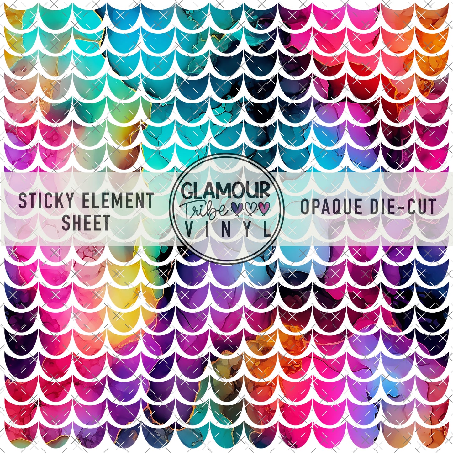 MERMAID SCALES 8 STICKY ELEMENT SHEET