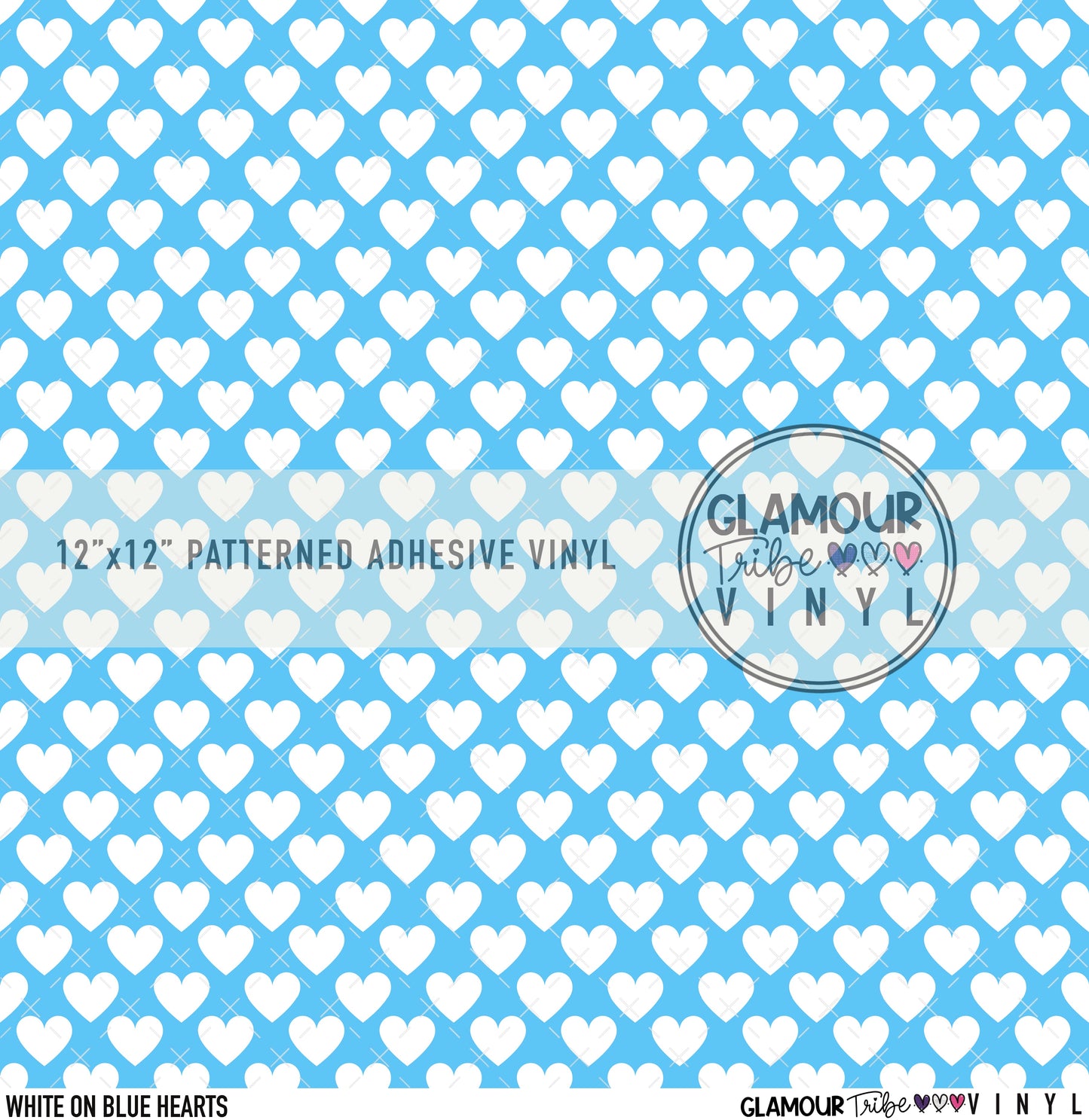 WHITE ON BLUE HEARTS
