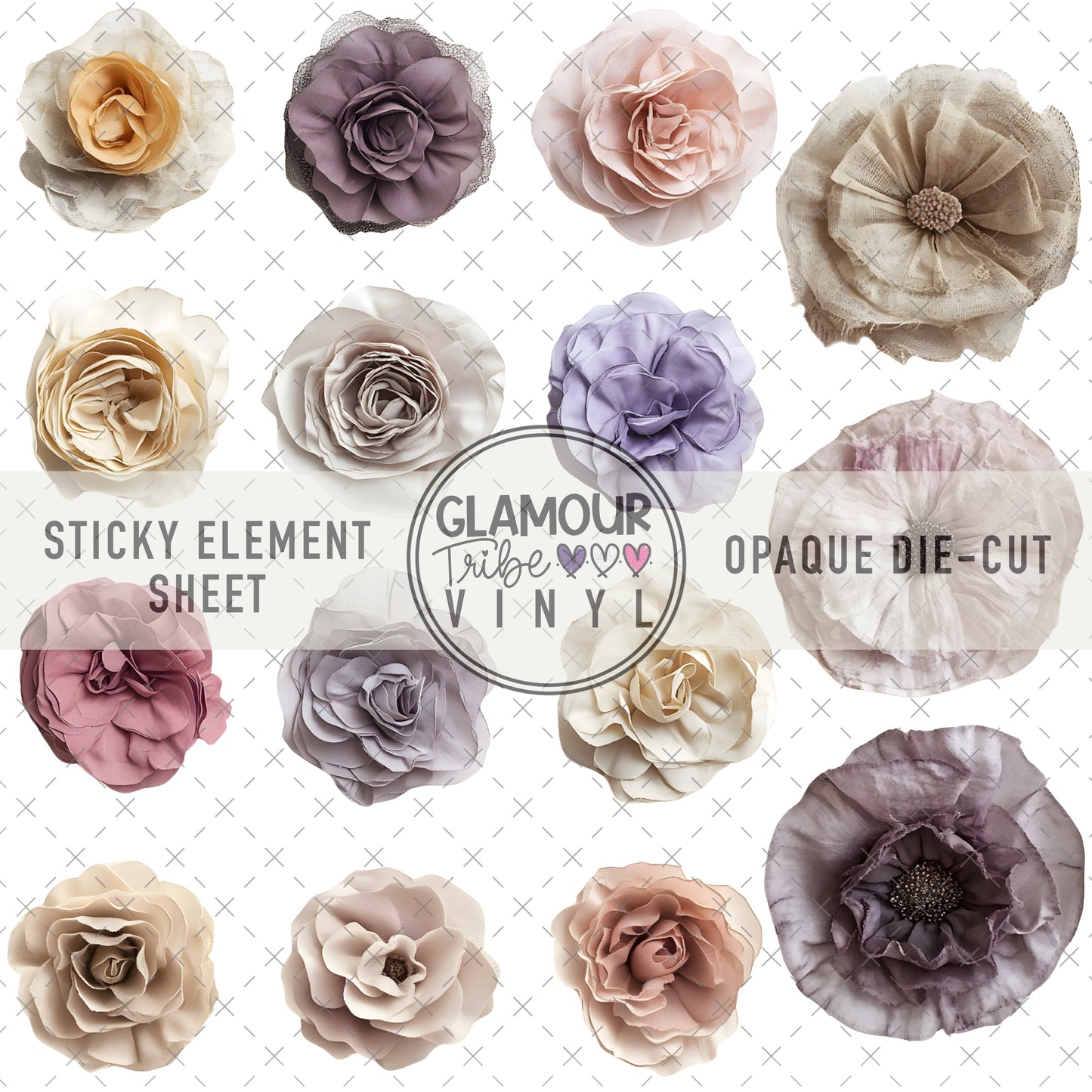SHABBY CHIC FLORALS STICKY ELEMENT SHEET