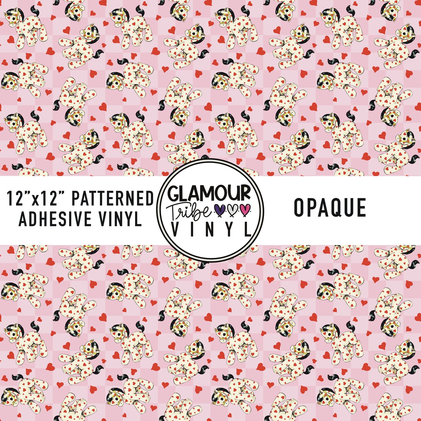 Vintage Pink Pony Check Valentine