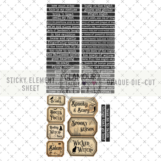 WICKED CUTE STICKY ELEMENT SHEET