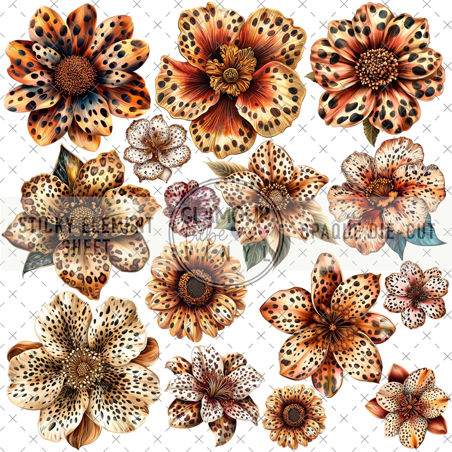 SPOTTY FLORALS STICKY ELEMENT SHEET