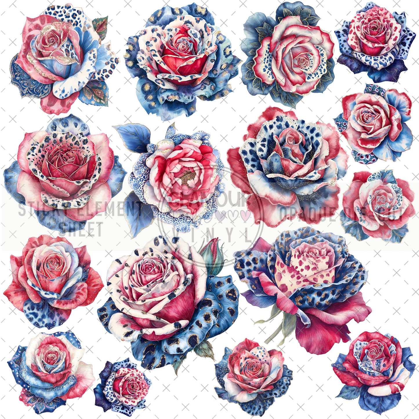 RED, WHITE, BLUE-TIFUL STICKY ELEMENT SHEET