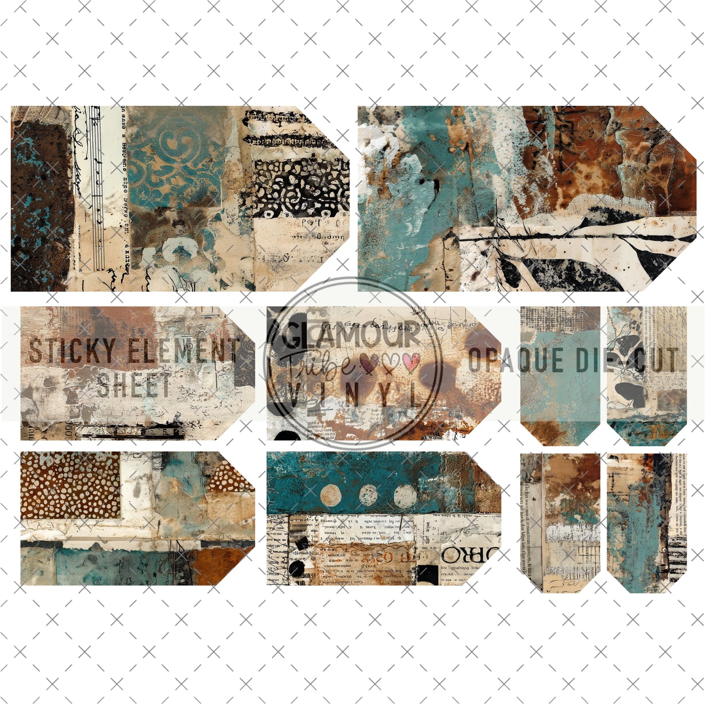 INK & OXIDE TAGS 2 STICKY ELEMENT SHEET