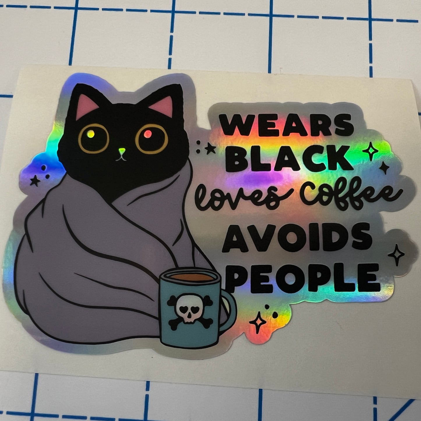 Wears Black, Loves Coffee, Avoids People decal