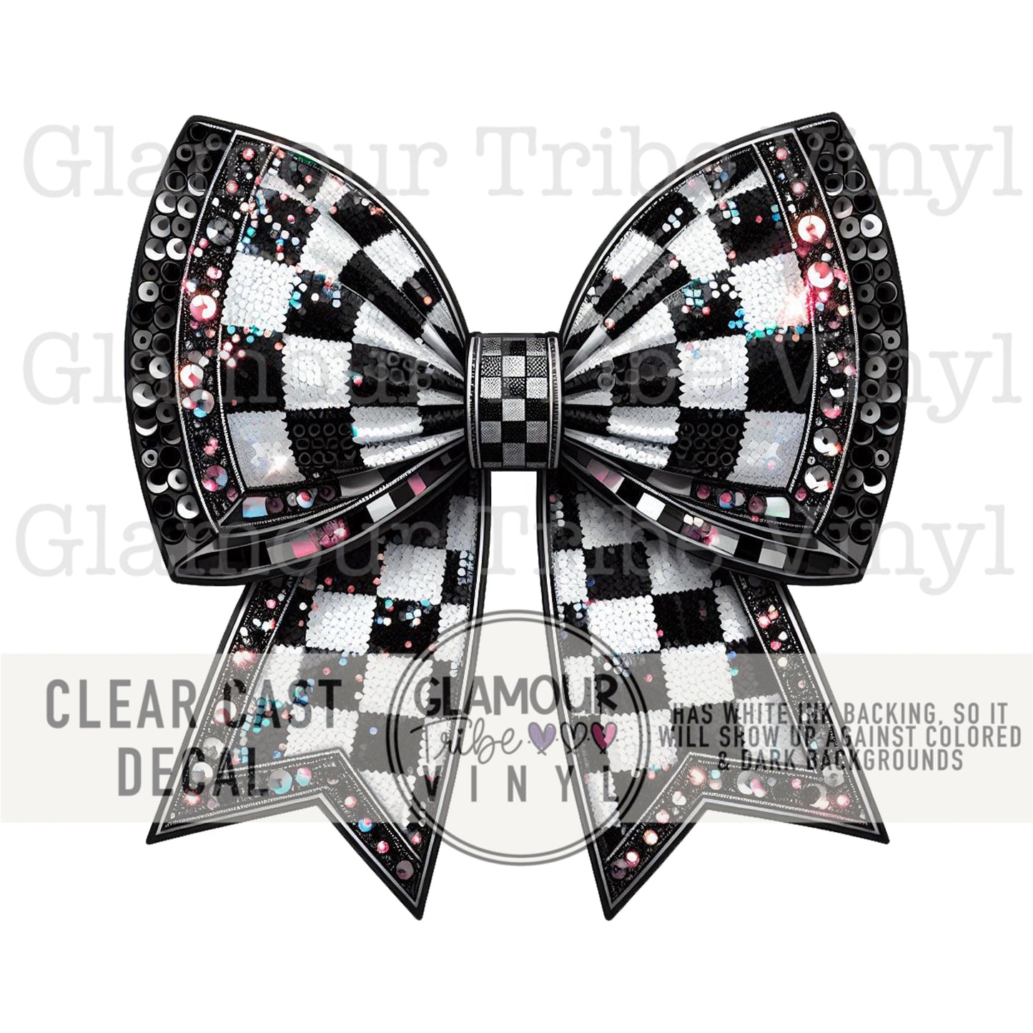 SEQUIN CHECK BOW