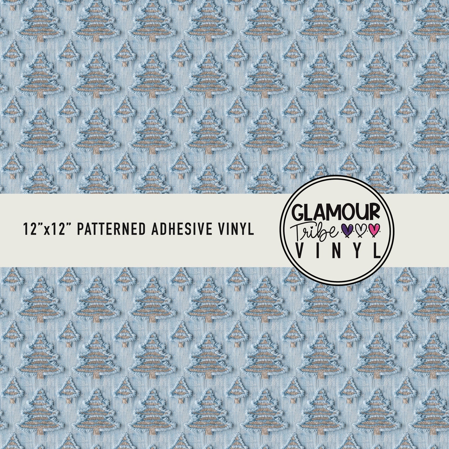 FRAYED DENIM CHRISTMAS TREES