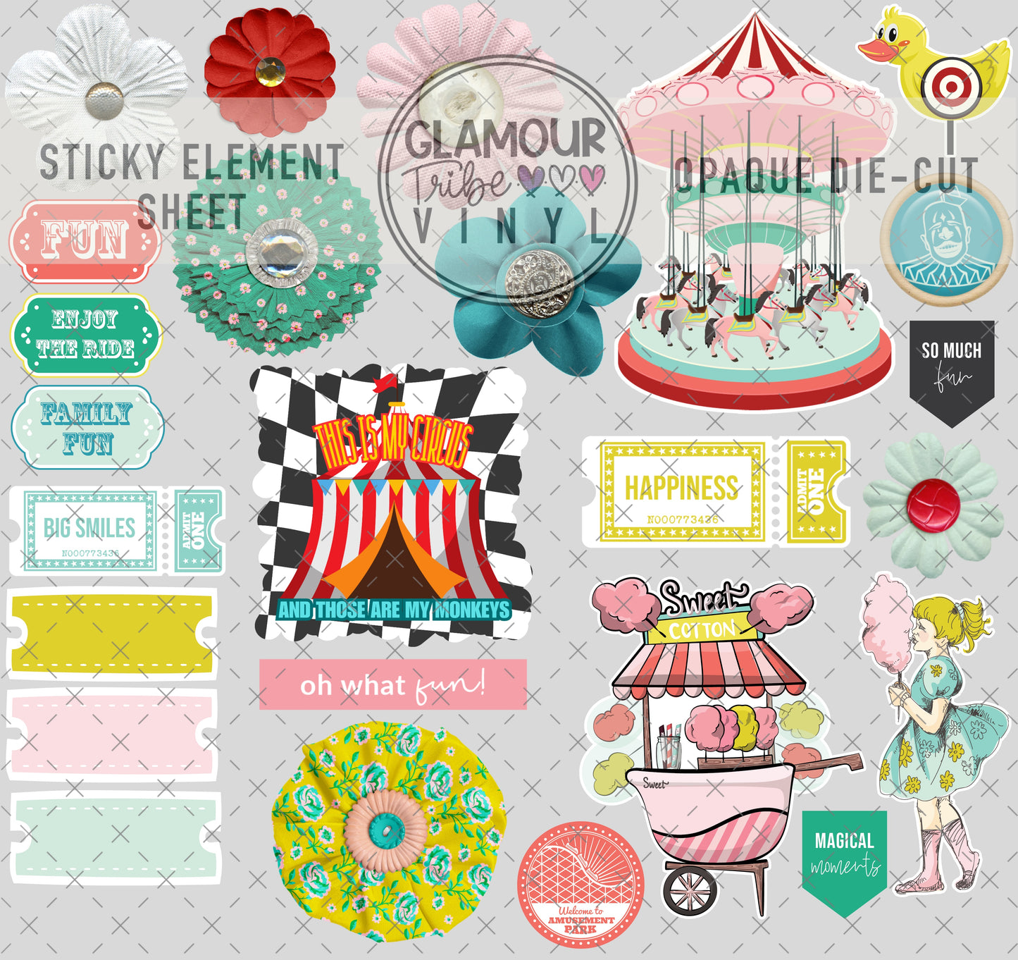 NOT MY CIRCUS STICKY ELEMENT SHEET