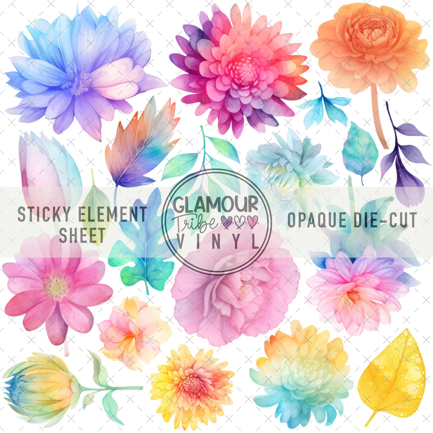 NEON FLORA 1 STICKY ELEMENT SHEET