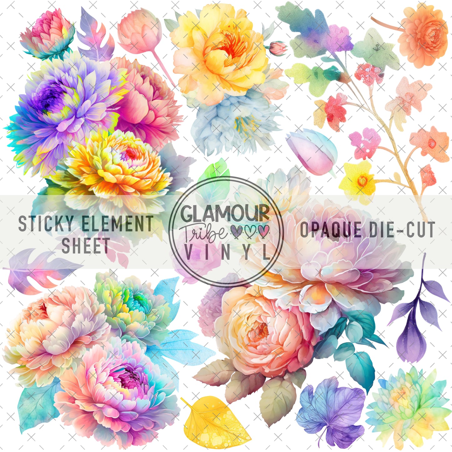 NEON FLORA 2 STICKY ELEMENT SHEET