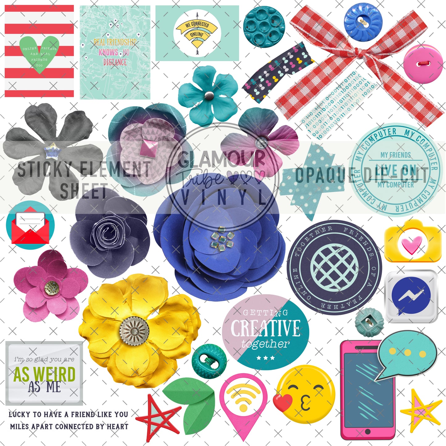 ONLINE BESTIES STICKY ELEMENT SHEET