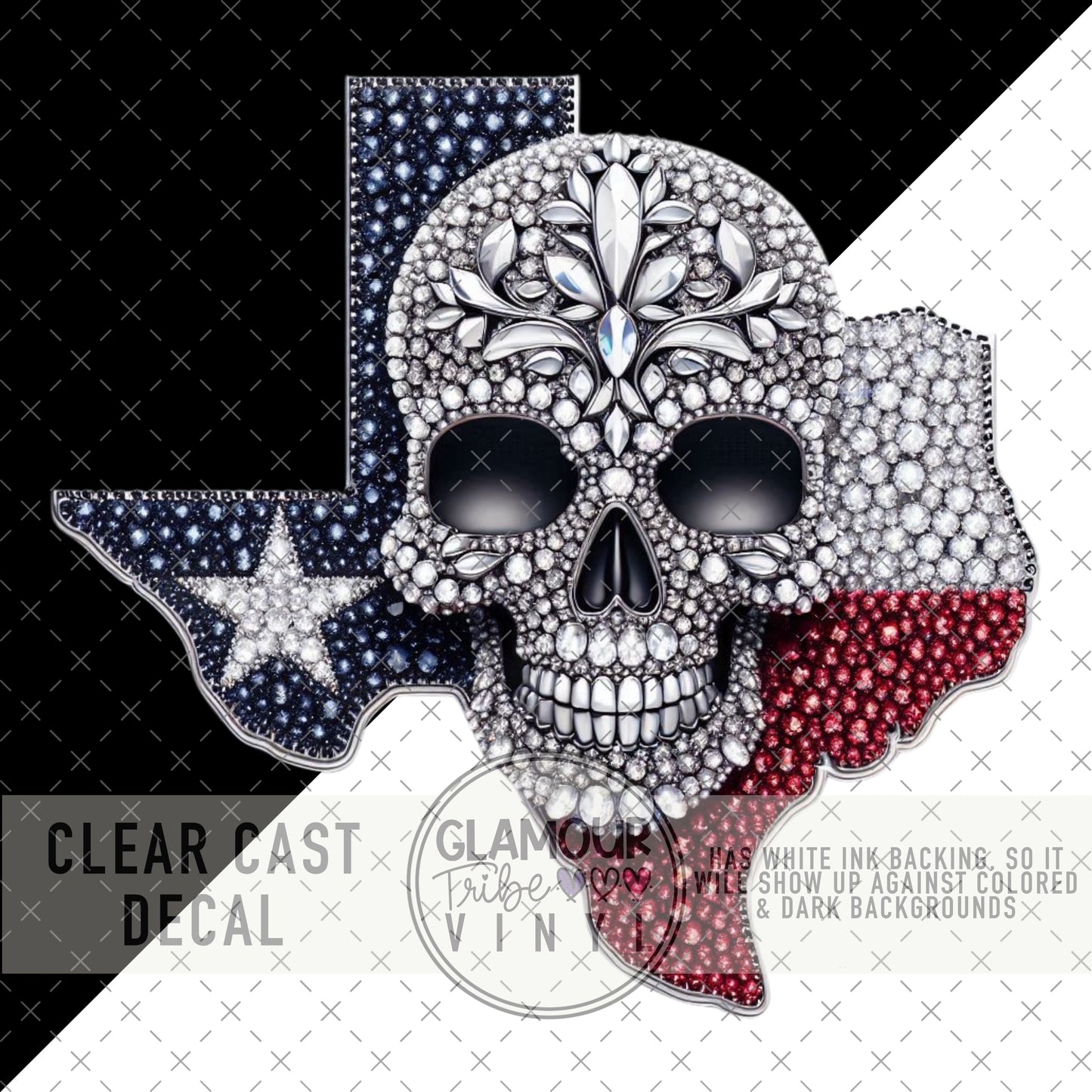 RHINESTONE TEXAS SKULL