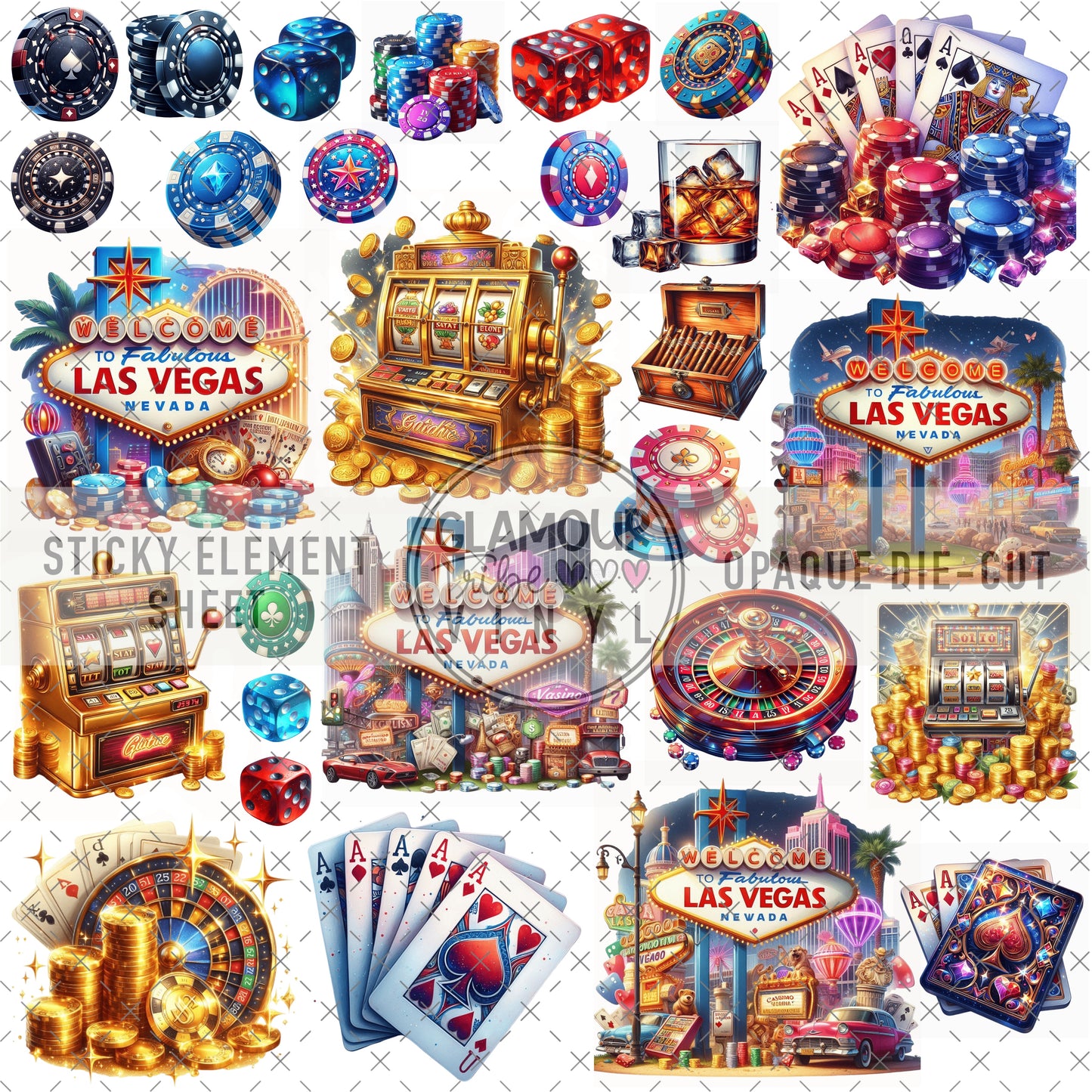 VEGAS, BABY! STICKY ELEMENT SHEET