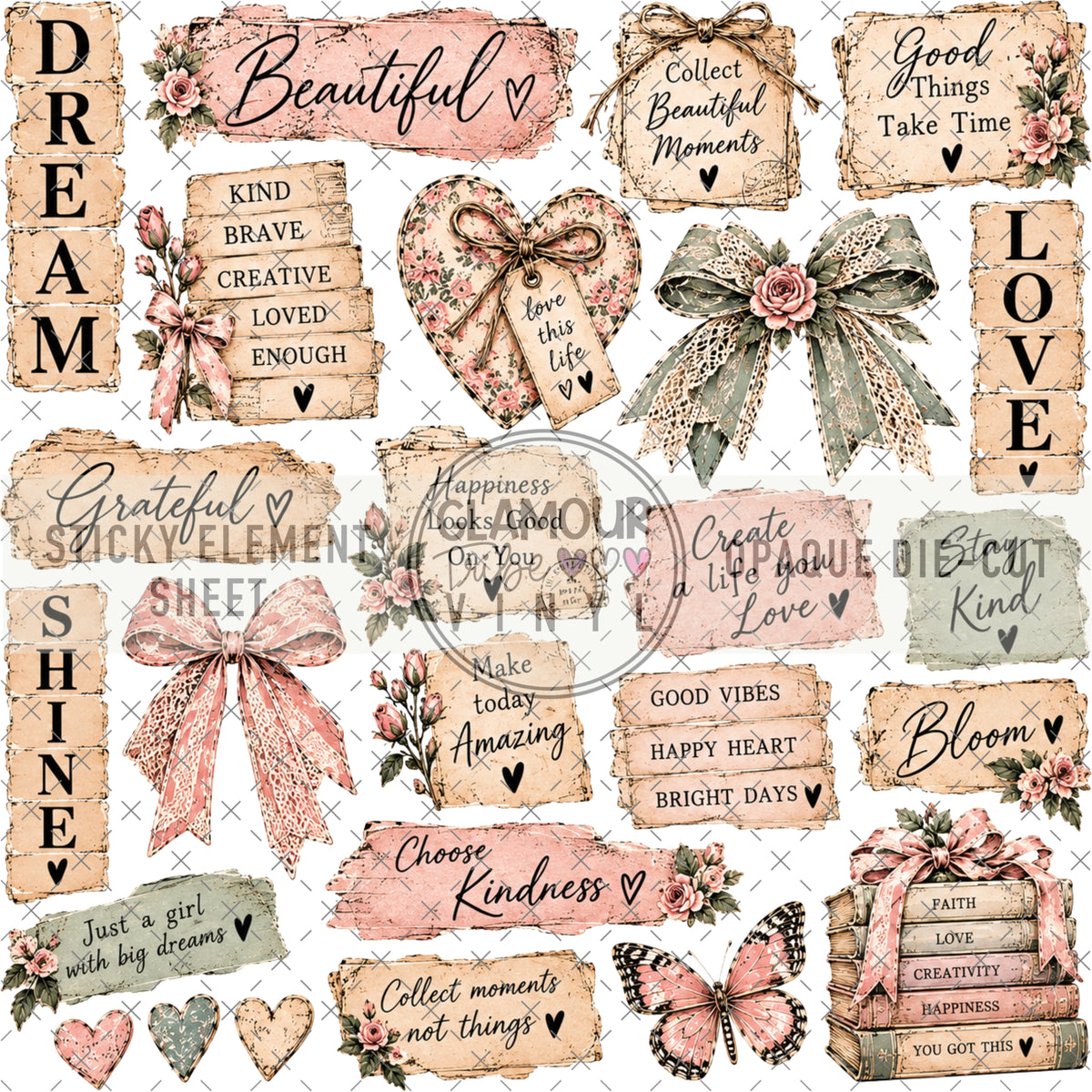 WRITTEN FROM THE HEART STICKY ELEMENT SHEET