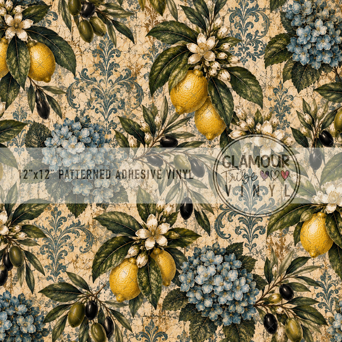 LEMON DAMASK HYDRANGEAS by The Fancy Pelican