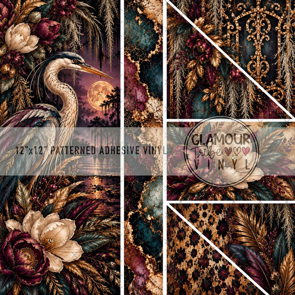 Moonveil Crane Patchwork Pop sheet