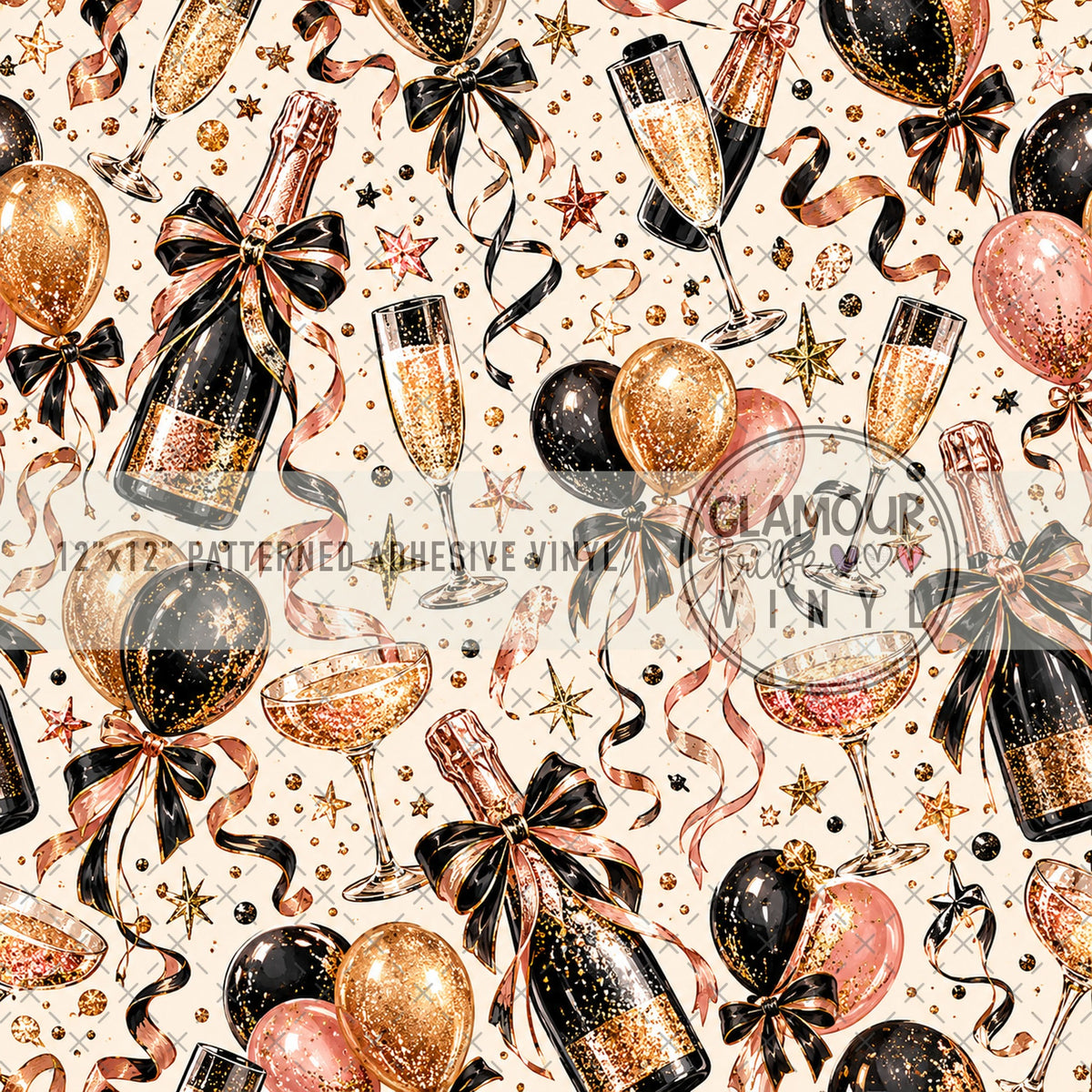 New Years Champagne Celebration by The Fancy Pelican patterned adhesive vinyl
