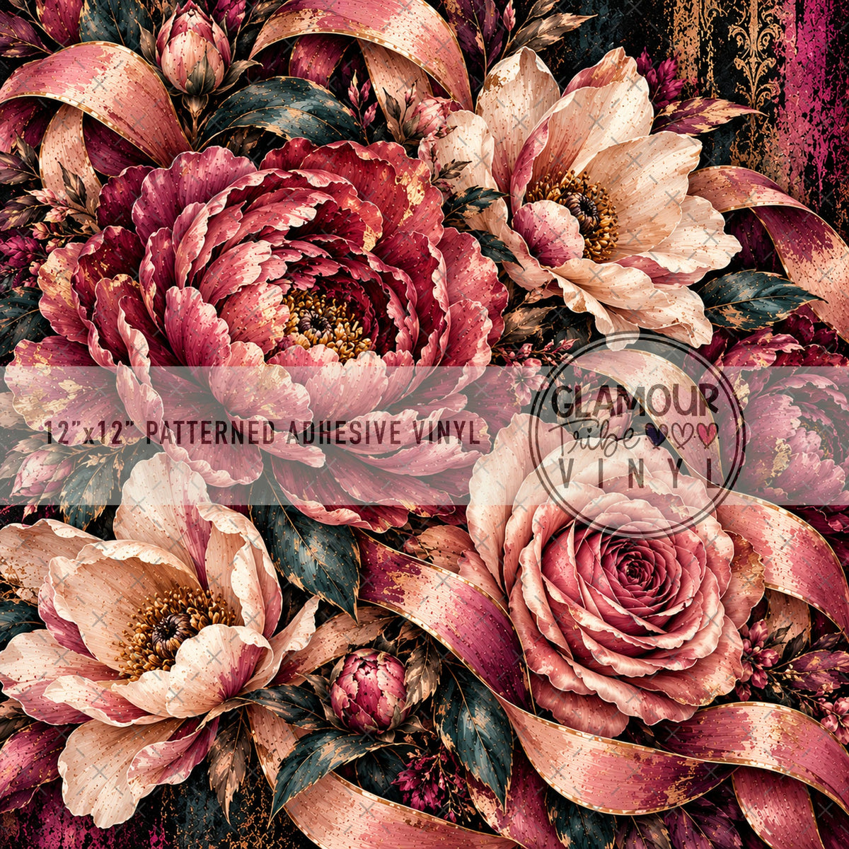 Ribbon Mixed Florals 5 by The Fancy Pelican patterned adhesive vinyl