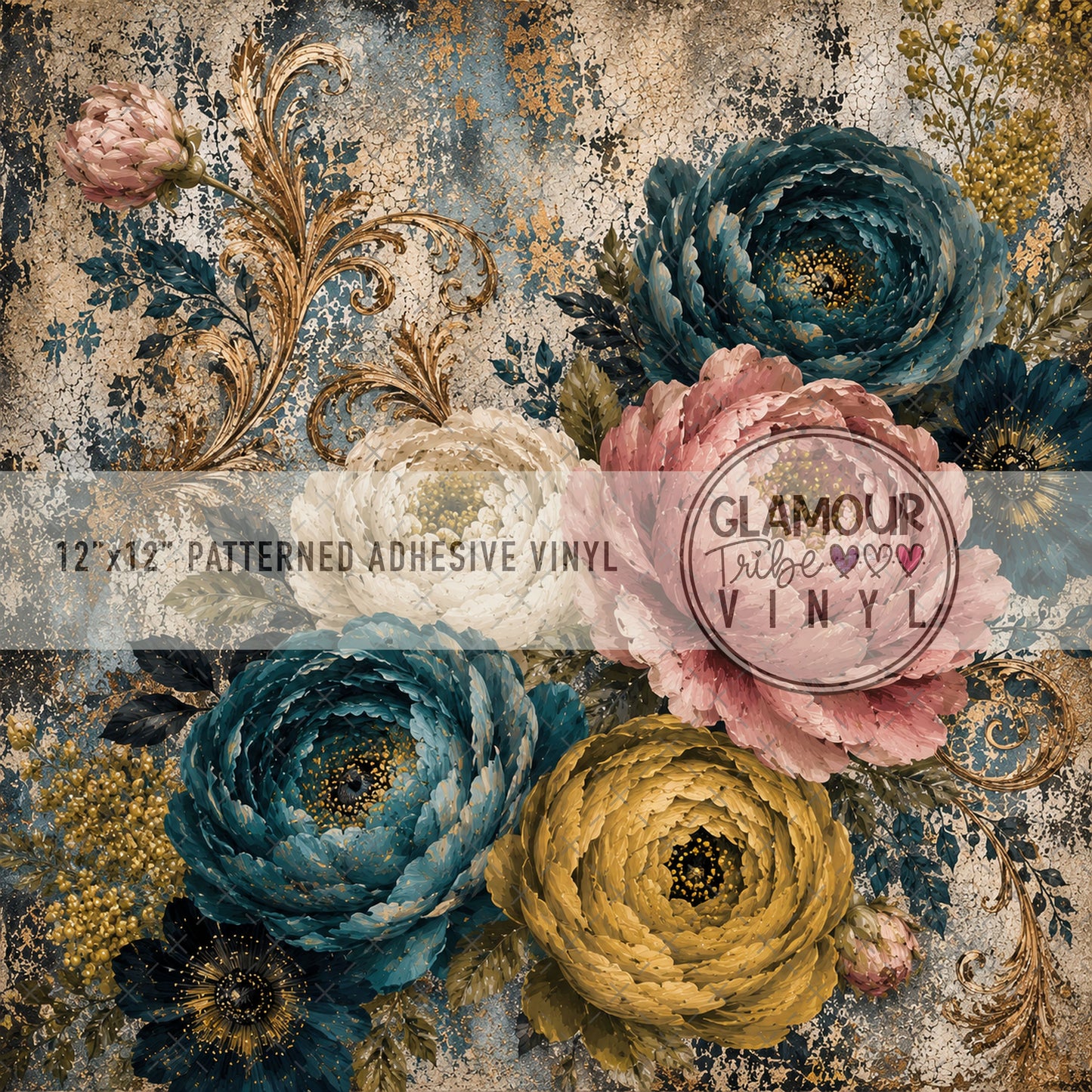 FANCY PELICAN VINTAGE PATINA BLOOMS