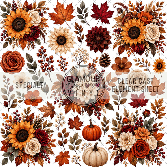 AMBER BLOOMS CLEAR CAST ACCENT SHEET