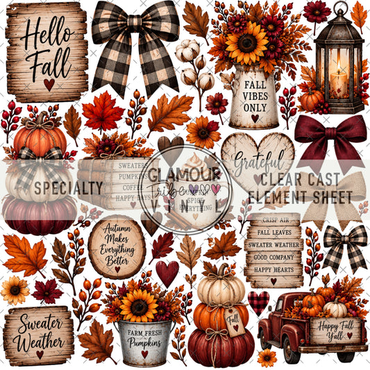 AUTUMN COMFORTS CLEAR CAST ACCENT SHEET