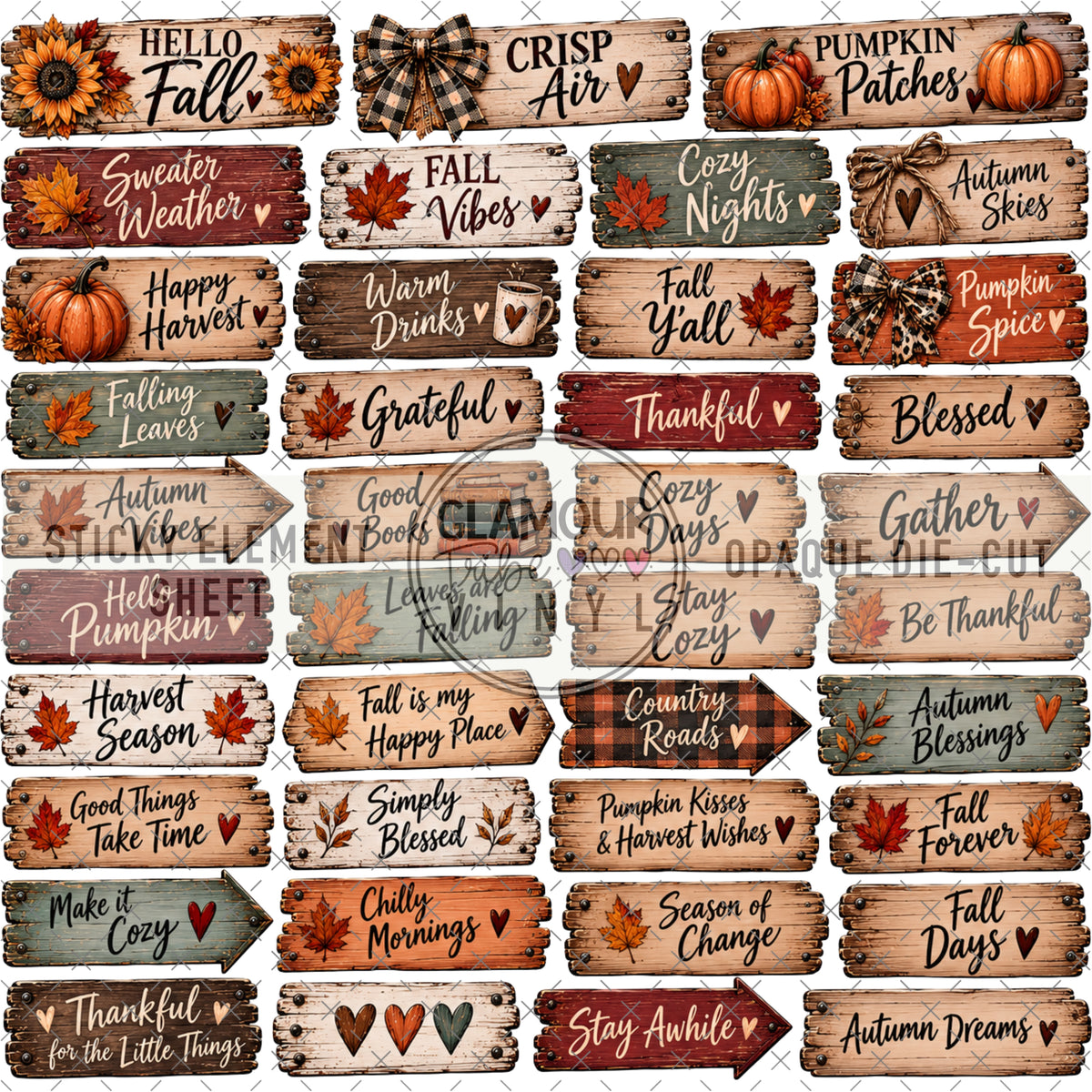 FALL SAID & DONE STICKY ELEMENT SHEET