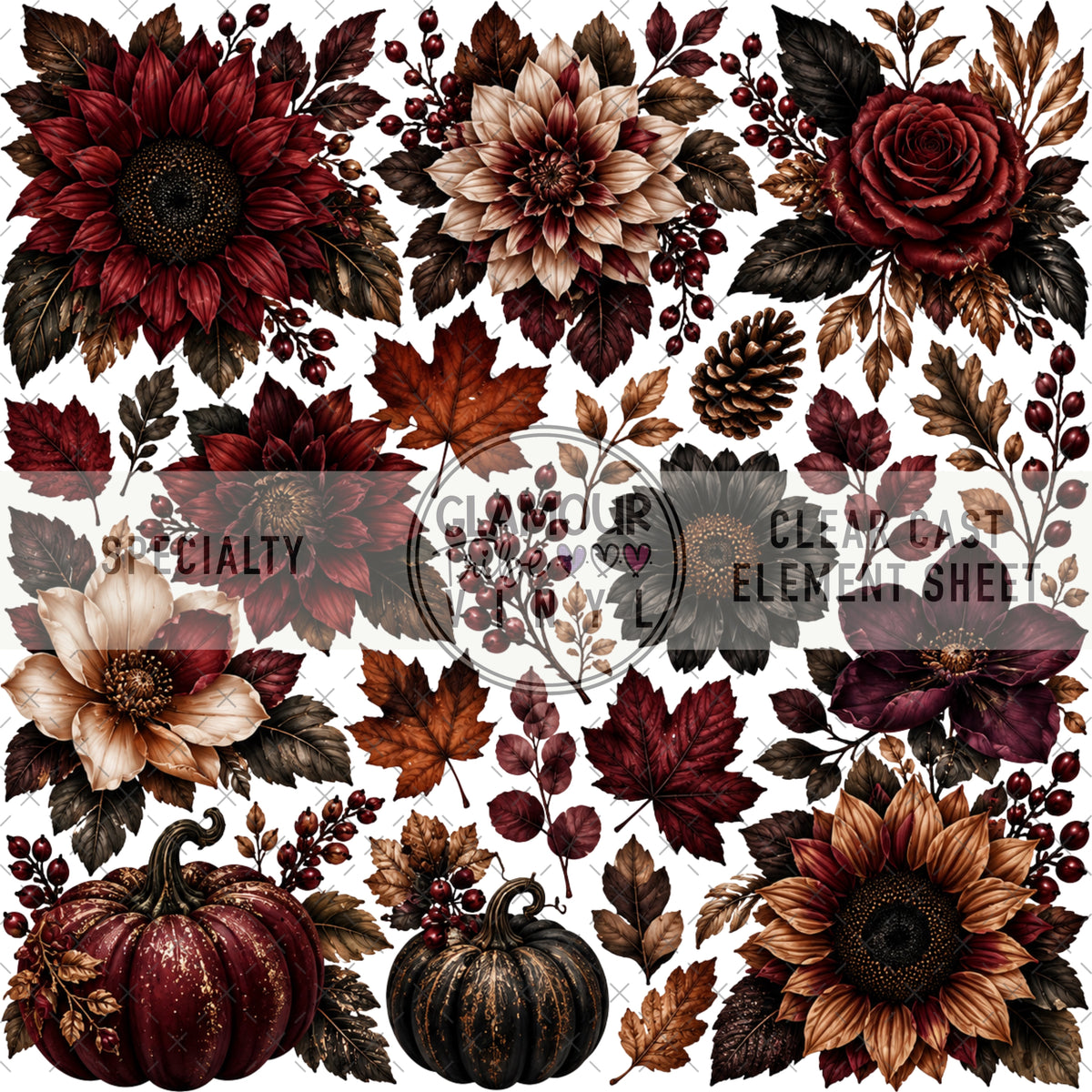 GARNET GARDEN CLEAR CAST ACCENT SHEET