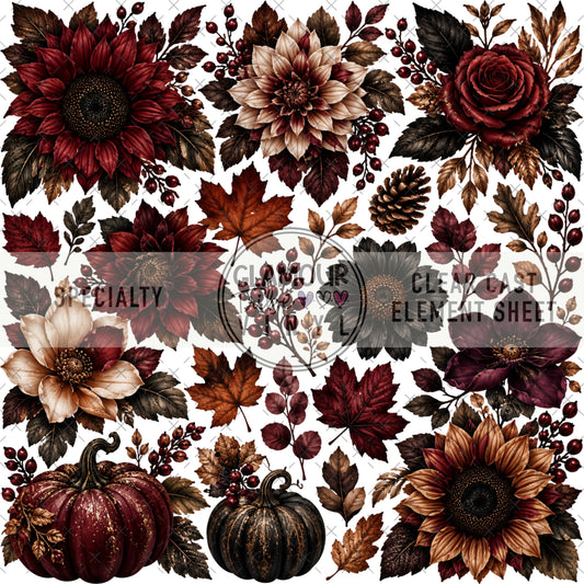 GARNET GARDEN CLEAR CAST ACCENT SHEET