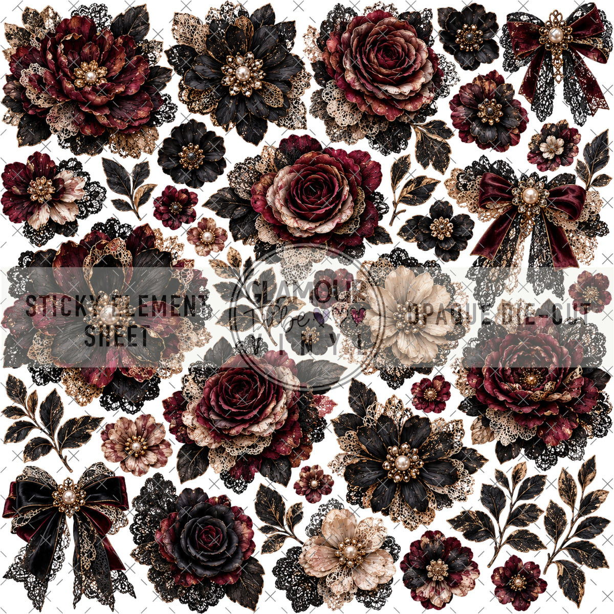 GOTHIC GARNET STICKY ELEMENT SHEET