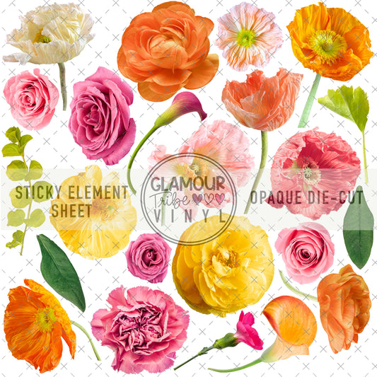 SUNSHINE PETALS STICKY ELEMENT SHEET