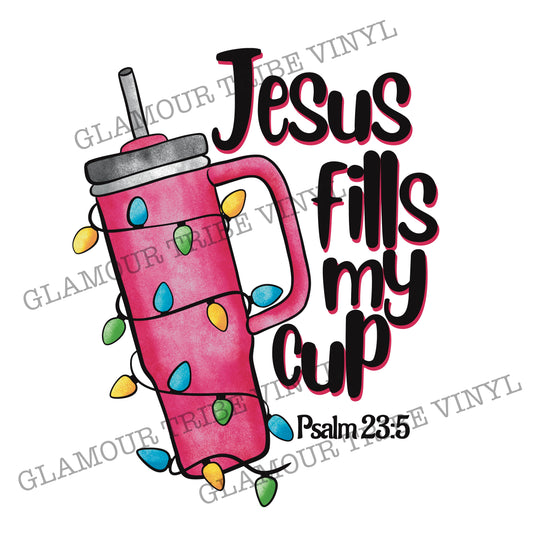 Jesus Fills My Cup Clear Cast Decal