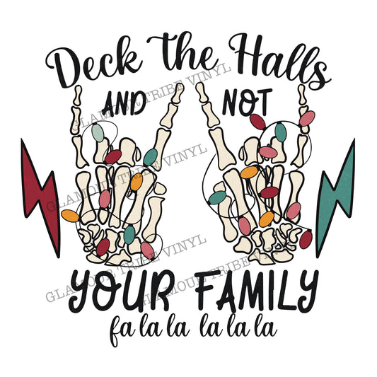 Deck the Halls Not Your Family Clear Cast Decal