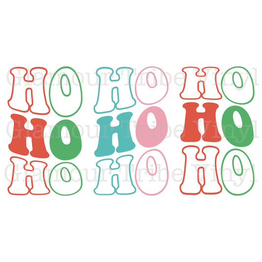 Bright Ho Ho Ho Stack Clear Cast Decal