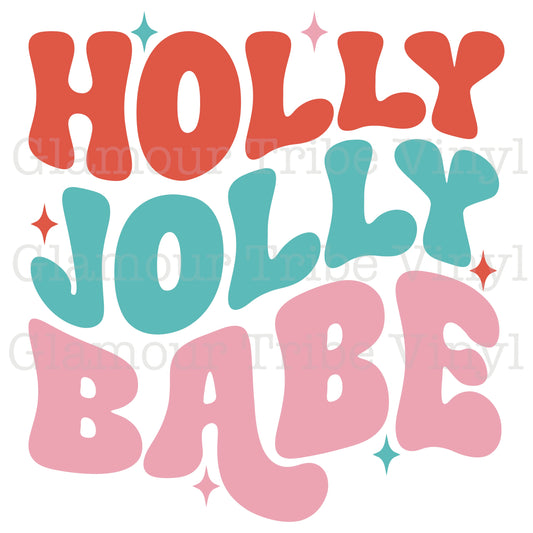 Holly Jolly Babe Clear Cast Decal