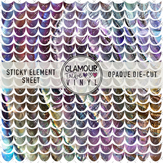 MERMAID SCALES 13 STICKY ELEMENT SHEET