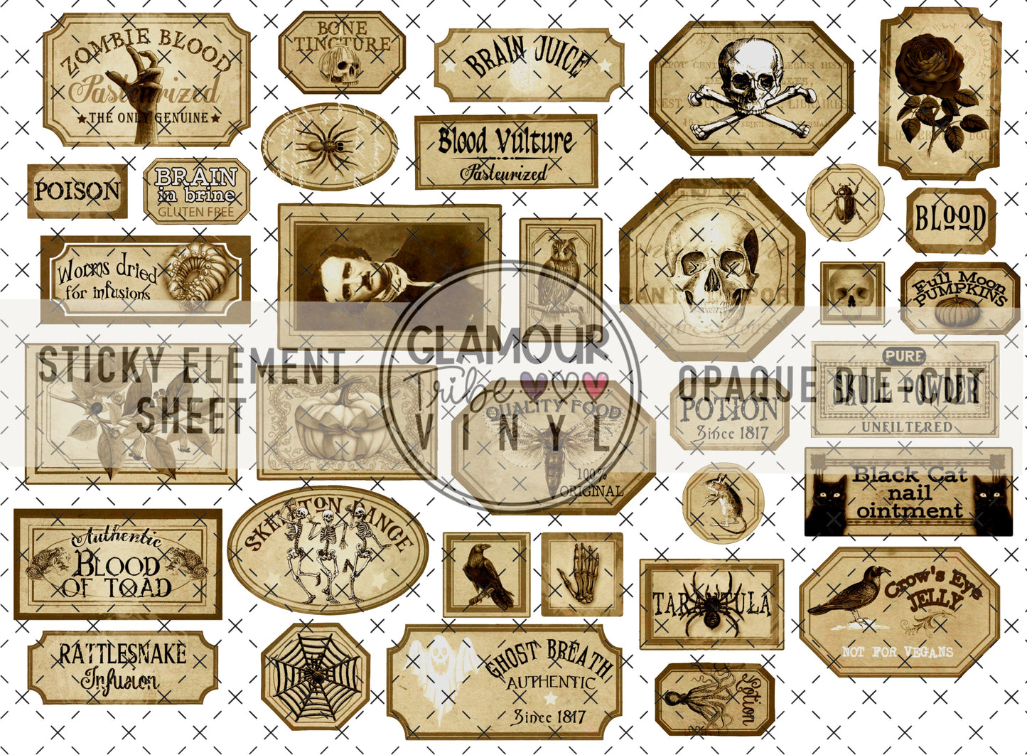 CREEPY 2 8”X11” STICKY ELEMENT SHEET