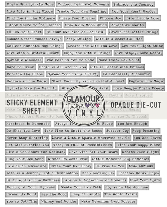 IT’S A BEAUTIFUL LIFE STICKY ELEMENT SHEET