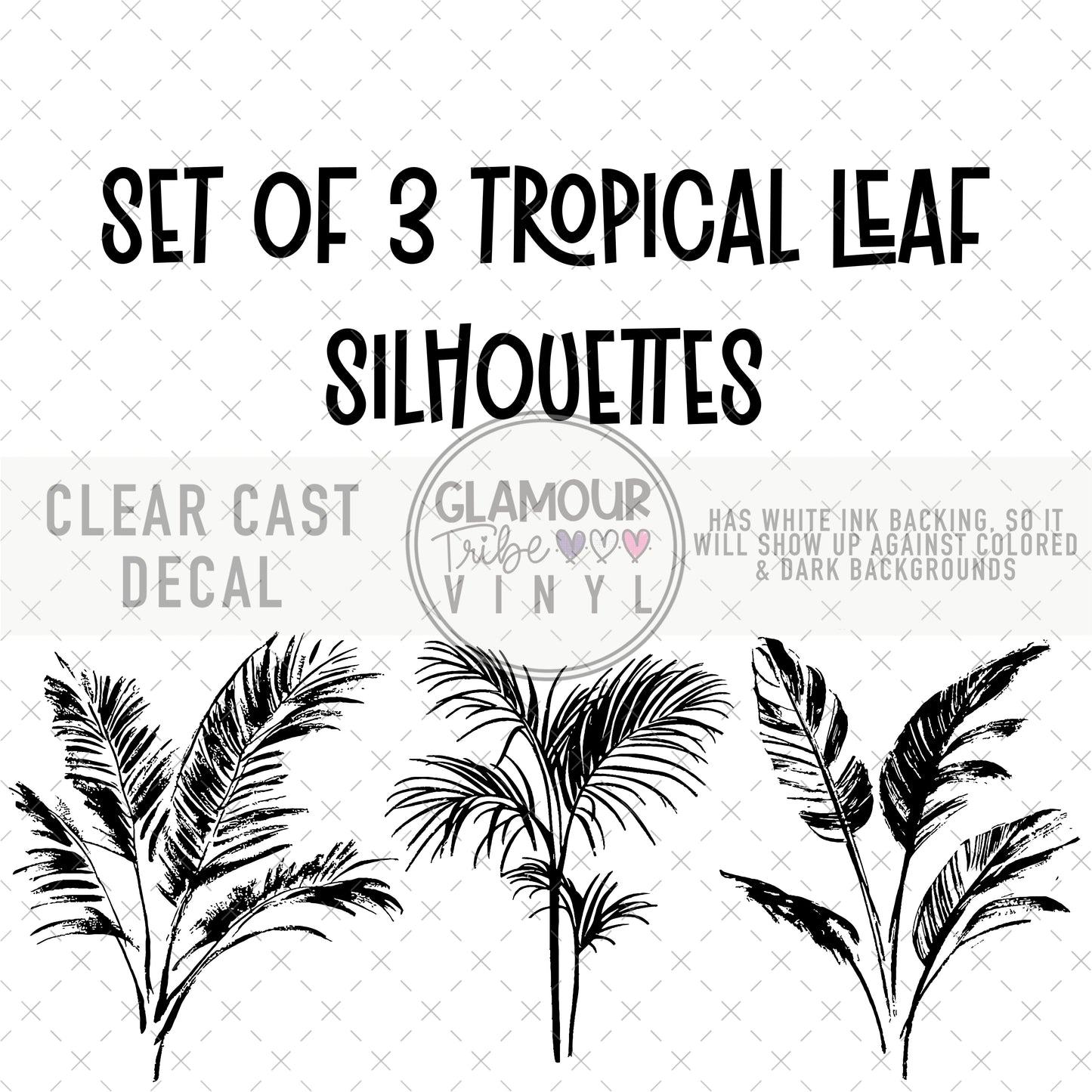 SET OF 3 TROPICAL LEAF SILHOUETTES