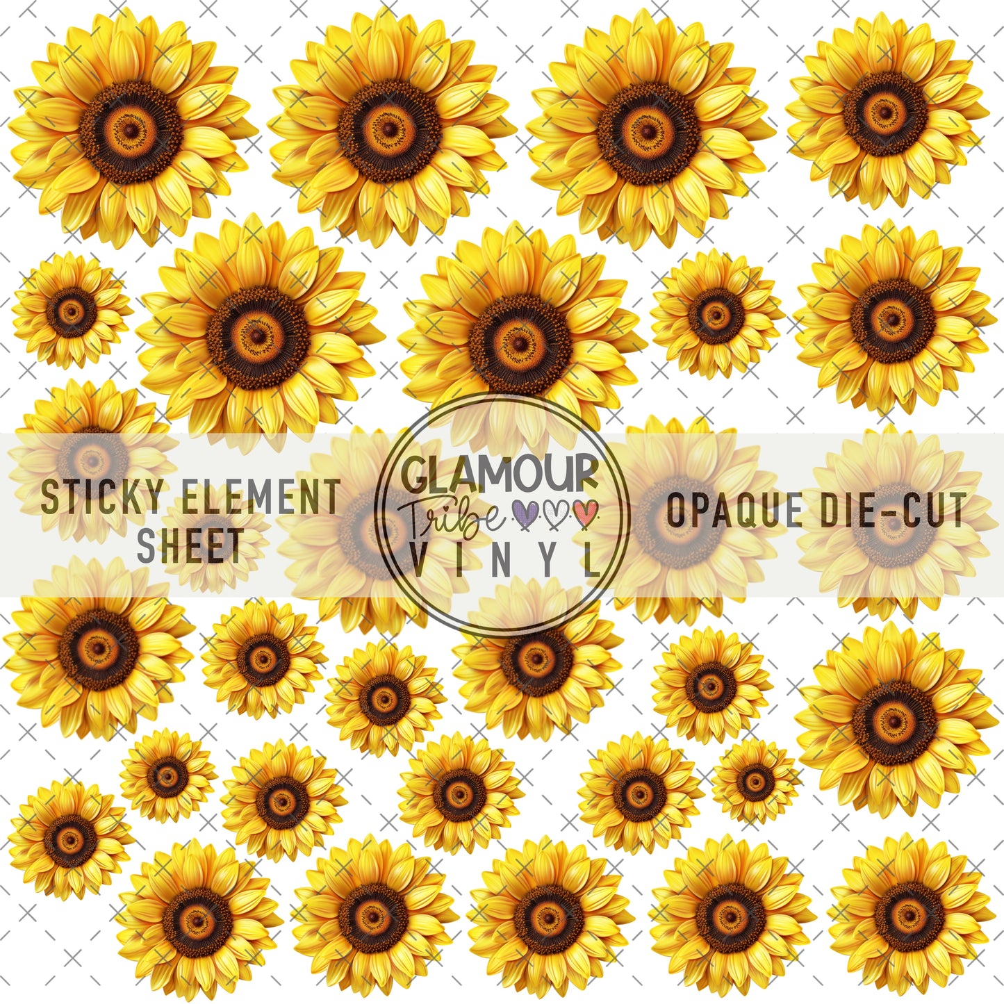 YELLOW SUNFLOWERS STICKY ELEMENT SHEET