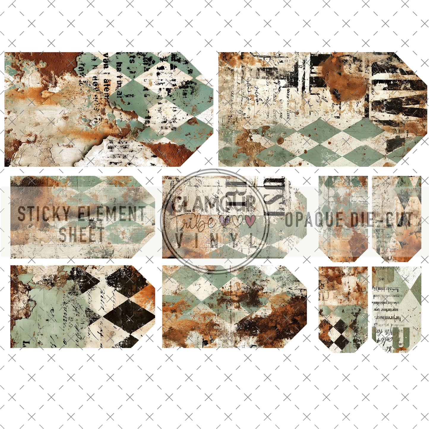 INK & OXIDE TAGS 1 STICKY ELEMENT SHEET