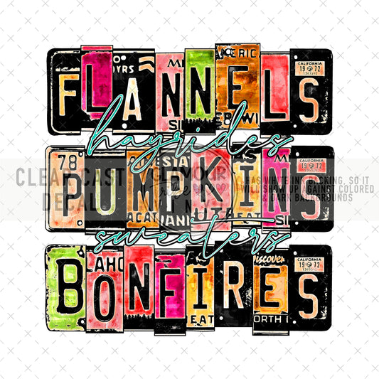 FALL LICENSE PLATE ART