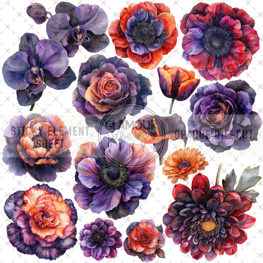 FALL FLORALS 1 STICKY ELEMENT SHEET