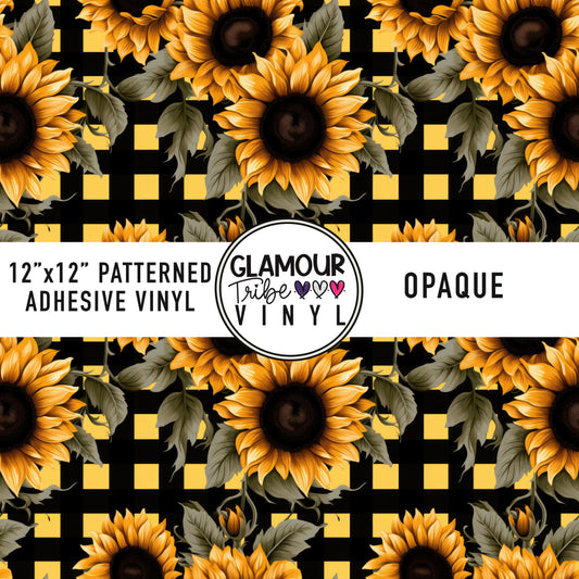 BLACK GINGHAM SUNFLOWERS 2
