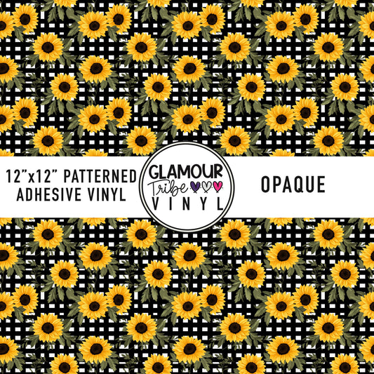 BLACK GINGHAM SUNFLOWERS 4